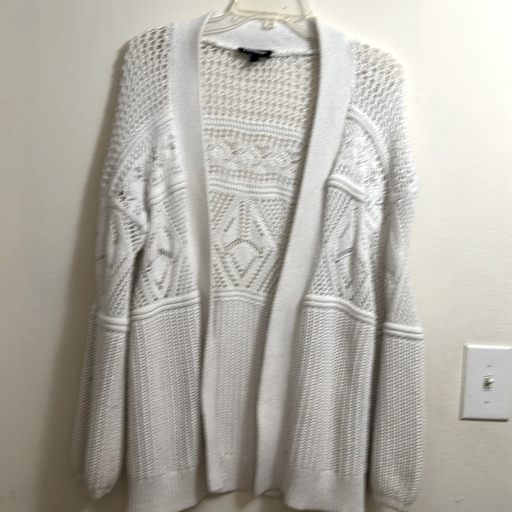 EXPRESS cardigan white extra small crochet oversized fit